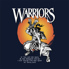 THE ILLUSTRATION OF SAMURAI AND TYPOGRAPHY DESIGN ARTS