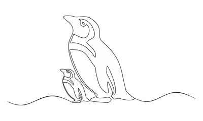 penguin vector line art