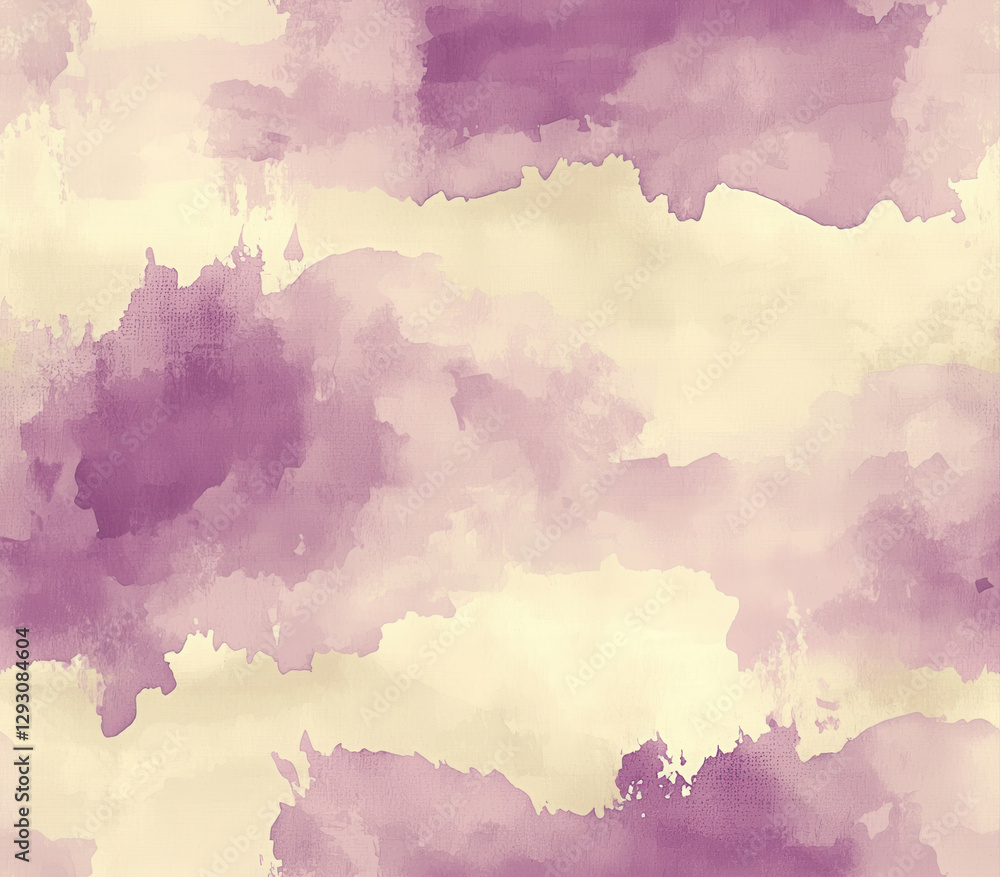 Poster muted lavender and light sage tones create soft, flowing pattern, seamless pattern style.