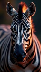 Naklejka premium Crisp high contrast zebra stripes, macro view, white, animal print