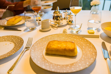 高級ホテルのフレンチトースト