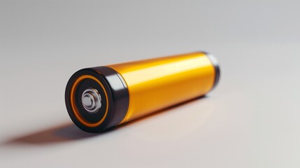 A rechargeable battery with a simple design, placed flat on a white background.