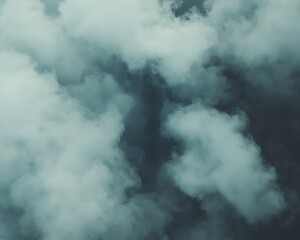 Aerial view of dark, swirling clouds