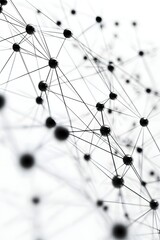 Abstract network structure, interconnected nodes, white background, digital design