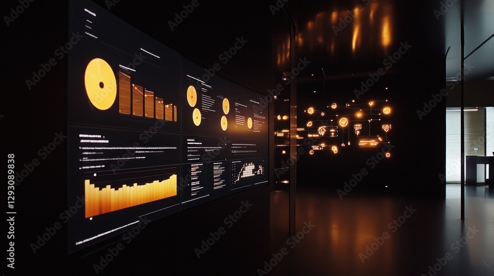 Poster modern data visualization in a sleek office space