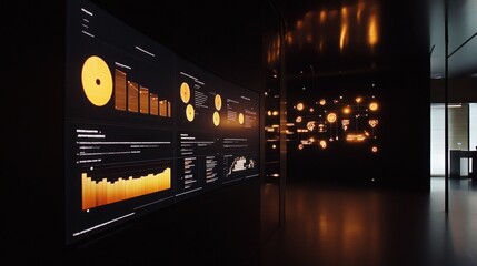 Modern data visualization in a sleek office space