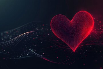 Radiant Red Heart Vector with Glowing Effect