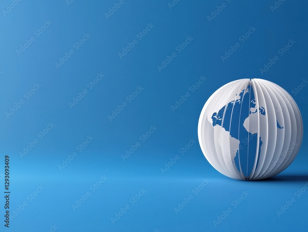 Poster a 3d globe design on a blue background representing global connectivity.