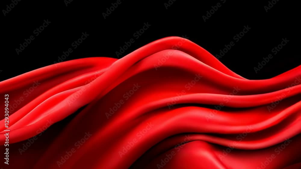 Aufkleber captivating red fabric draping against a black background highlighting texture and movement in artis