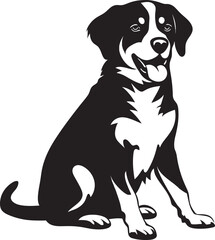 Entlebucher Mountain Silhouette Vector Illustration White Background