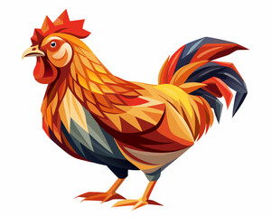 vector of photorealistic sculpture of a Chicken, white background