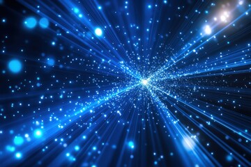 Fototapeta premium Abstract blue light rays creating a cosmic effect