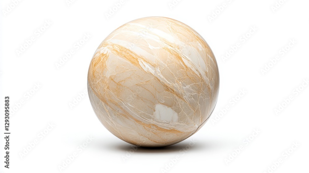 Poster elegant marble sphere with subtle swirls and smooth surface texture