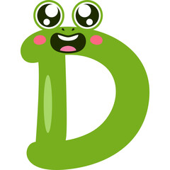 Playful Frog letter D Illustration