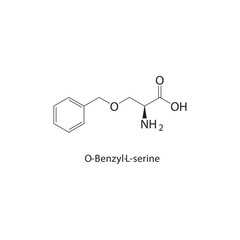 Fototapeta premium O-Benzyl-L-serine skeletal structure.Amino Acid Derivative compound schematic illustration. Simple diagram, chemical formula.