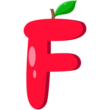 Playful Strawberry letter F Illustration