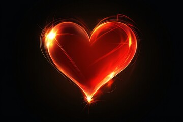 Radiant Red Heart Vector with Glowing Effect