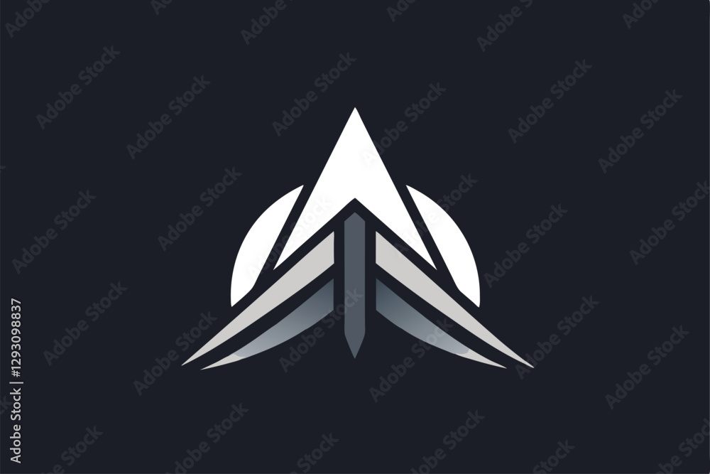 Poster abstract design using negative space with geometric shapes on a dark background, utilizing negative 