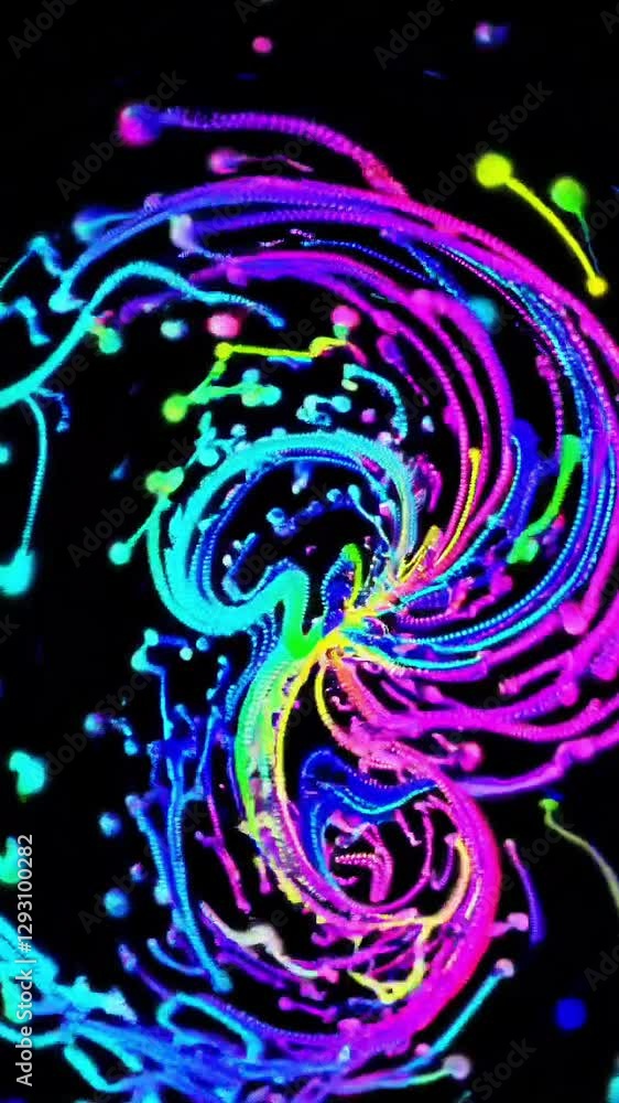 Poster colorful vortex of swirling neon lights creating dynamic energy patterns