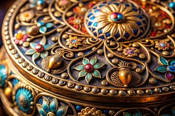 Obraz premium Intricate Floral Metalwork: Decorative Ornate Design on Elegant Surface