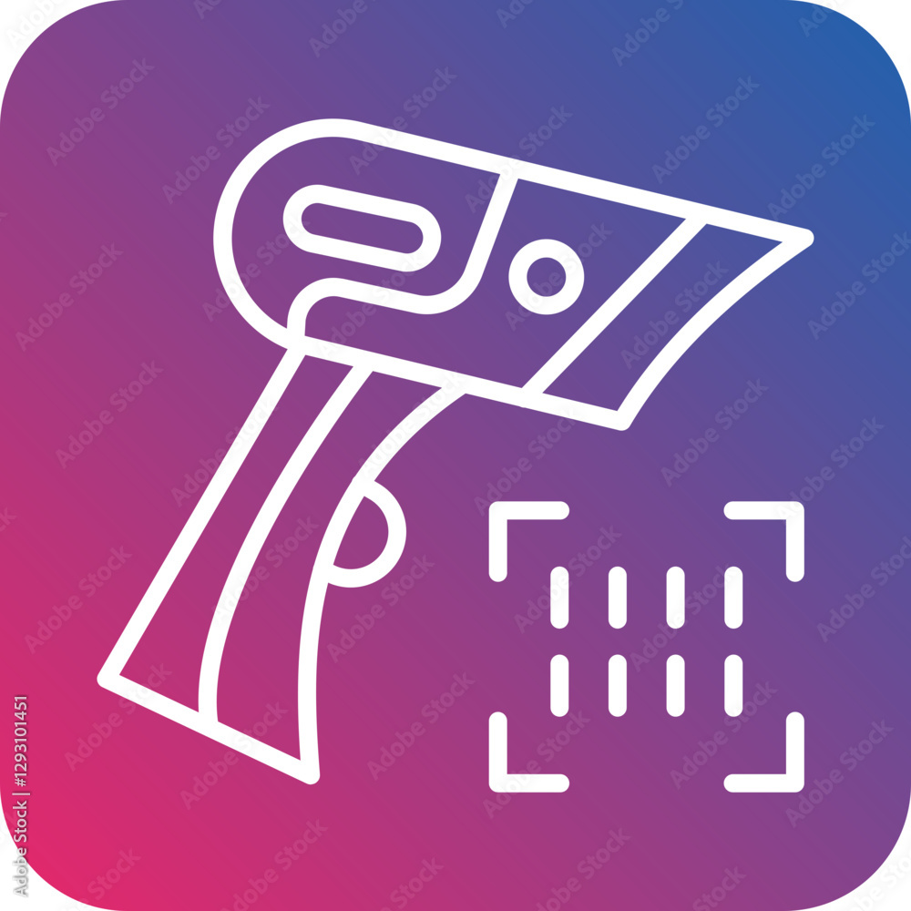 Poster bar code reader icon style