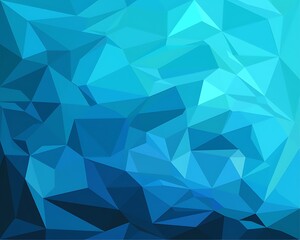 Obraz premium Vector abstract bright blue geometric background, consists of triangles. Polygonal abstract aqua background. Vector illustration