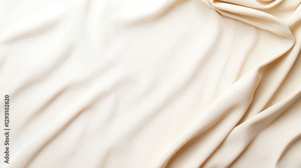 Poster soft beige fabric with elegant folds creating a smooth flowing texture, perfect for backgrounds and 