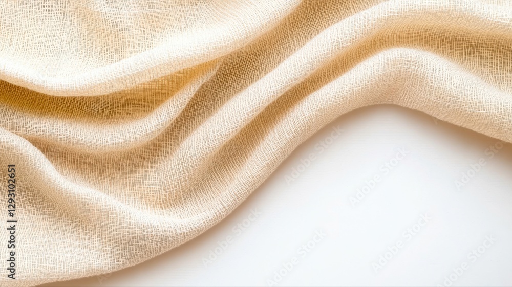 Aufkleber soft beige fabric with gentle folds, creating a soothing and elegant texture, suitable for design an