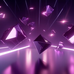 Purple Geometric Shapes in a Digital Art Composition