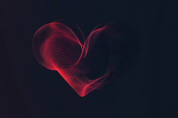 Radiant Red Heart Vector with Glowing Effect