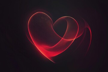 Radiant Red Heart Vector with Glowing Effect