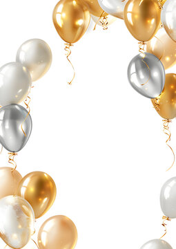 A free printable invitation background with golden and silver decorations, perfect for elegant and luxurious event designs.