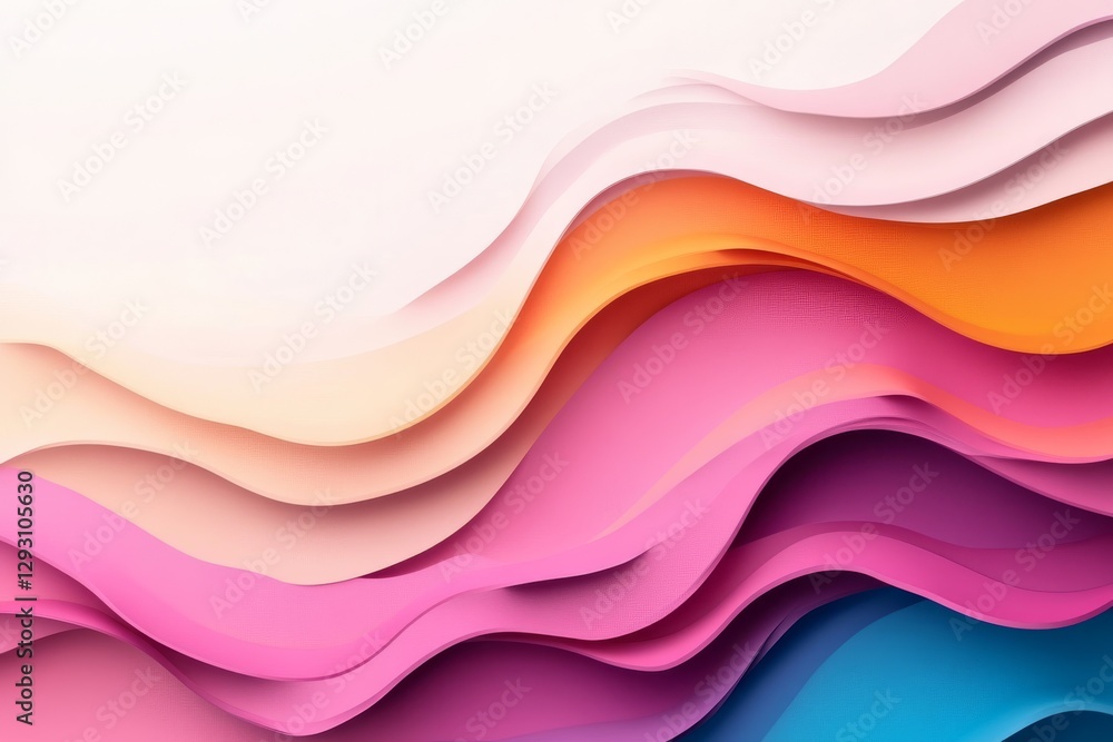 Poster colorful abstract wave design featuring layered patterns and smooth gradients in vibrant hues