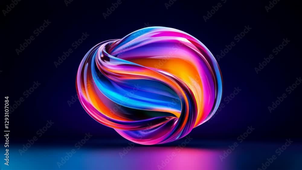 Poster vibrant abstract sculpture explores color and light in a captivating display of creativity