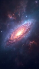 blue and pink nebula galaxy, universe background