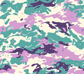Naklejka premium Subtle pastel tones of aqua, lavender, and cream create calming pattern, Seamless Pattern Style.