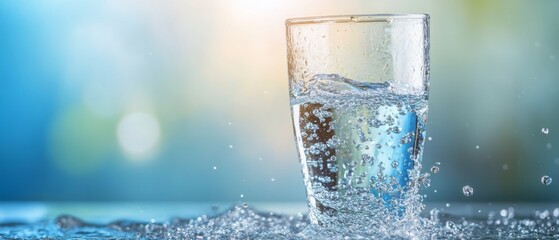 A glass of water with a lot of water droplets on the outside