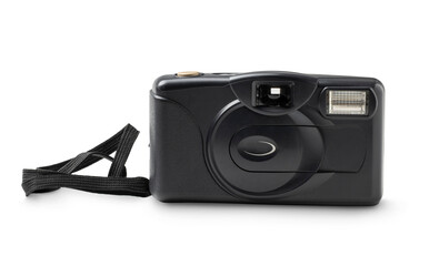 Analog film camera isolated on transparent background