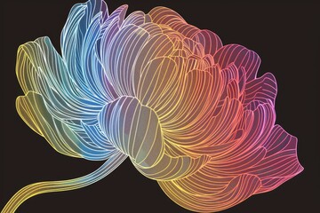 Vibrant modern flower design featuring fluorescent lines for aesthetic appeal and style