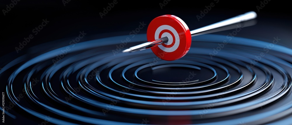 Poster a dartboard with a red target in the center, symbolizing precision and focus.