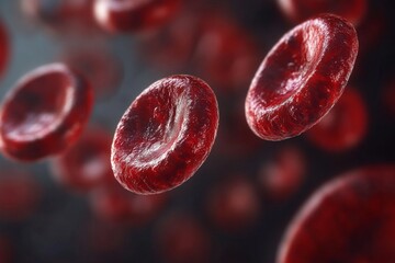 Red blood cells move through a dark environment showcasing their vital role in the human circulatory system