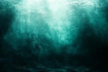 Mysterious underwater scene with light penetrating through the water surface in a tranquil ocean environment
