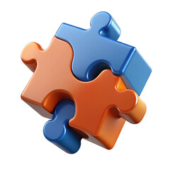 Obraz premium 3D Jigsaw Puzzle Illustration isolated on white background