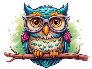 Naklejka premium Humorous Owl Print T-Shirt Design: Wise Bird with Funny Saying