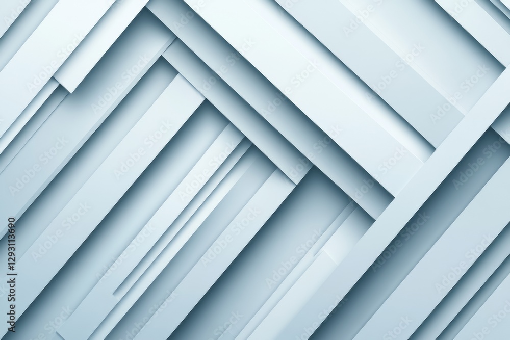 Poster abstract layered design with varying angles in soft blue tones creating a modern aesthetic