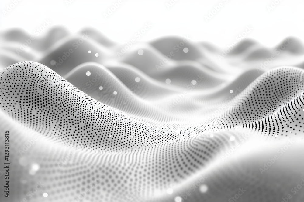 Poster abstract wave patterns in monochrome create a tranquil and immersive visual experience in a digital 