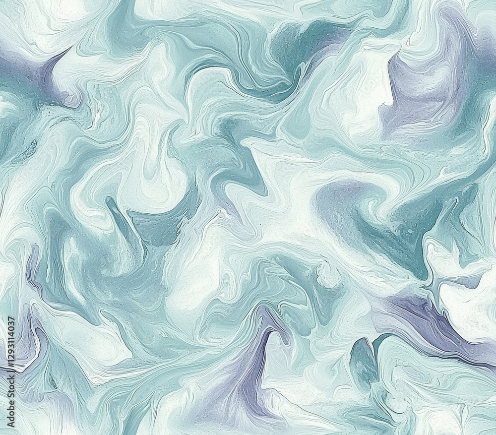 Poster subtle swirls of cool muted tones create calming abstract pattern, seamless pattern style.