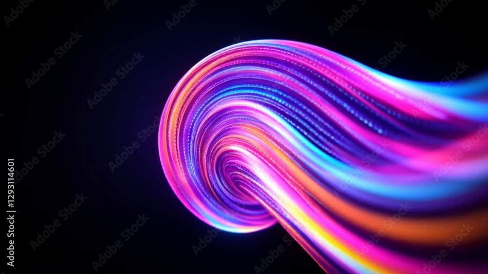 Poster colorful abstract light waves create a mesmerizing display in a dark setting showcasing digital arti
