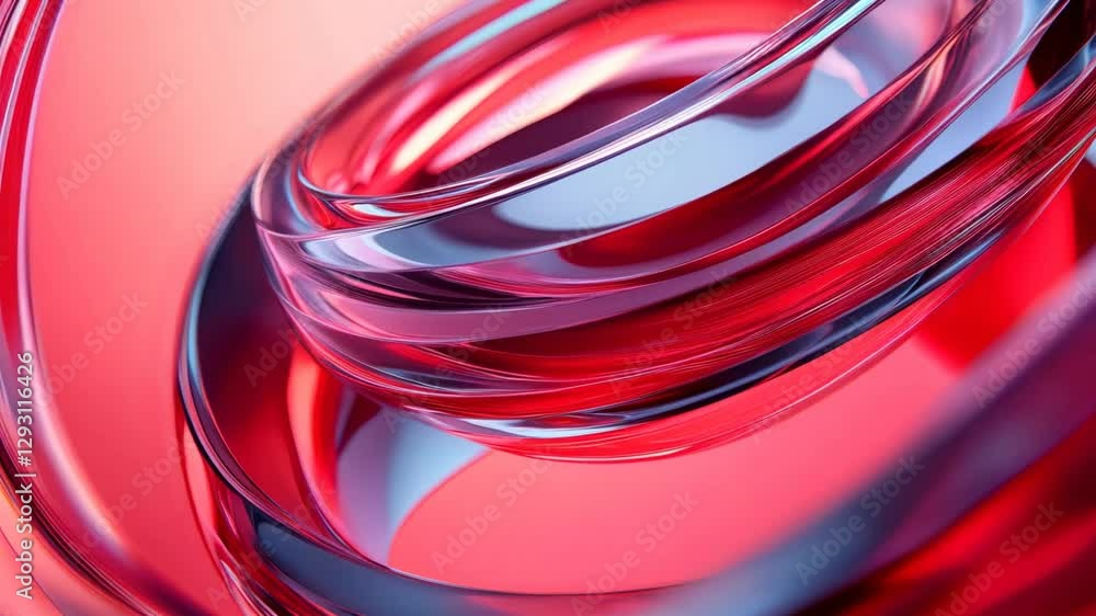 Poster colorful swirling glass shapes create a mesmerizing visual display in a vibrant abstract composition
