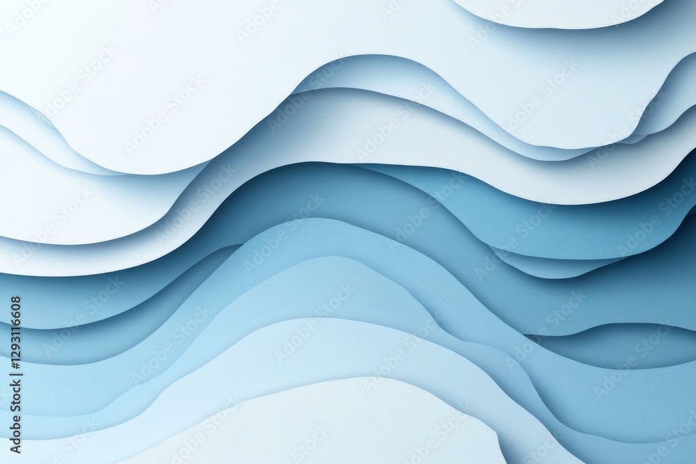 Aufkleber abstract layered design featuring varying shades of blue and white creating fluid wave-like patterns